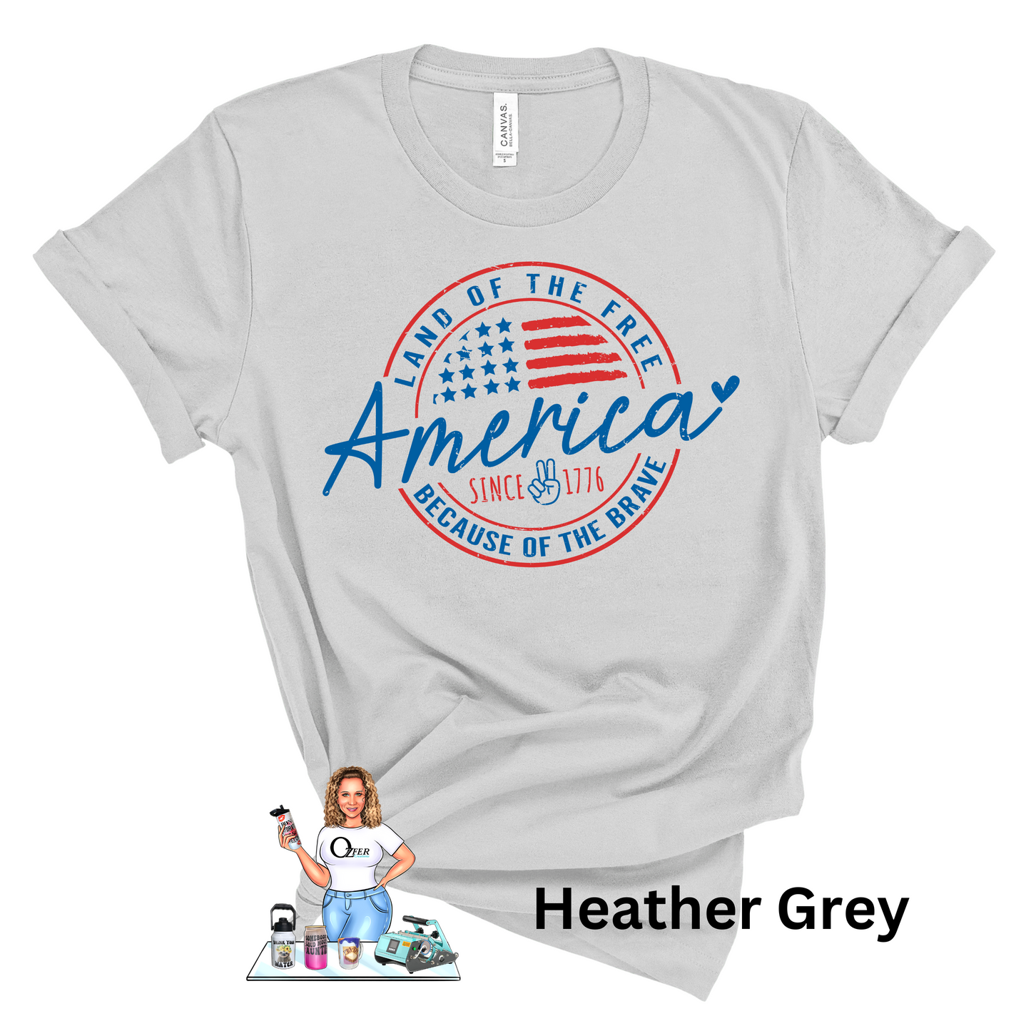 America Tees and Crews - Colored Land Of The Free