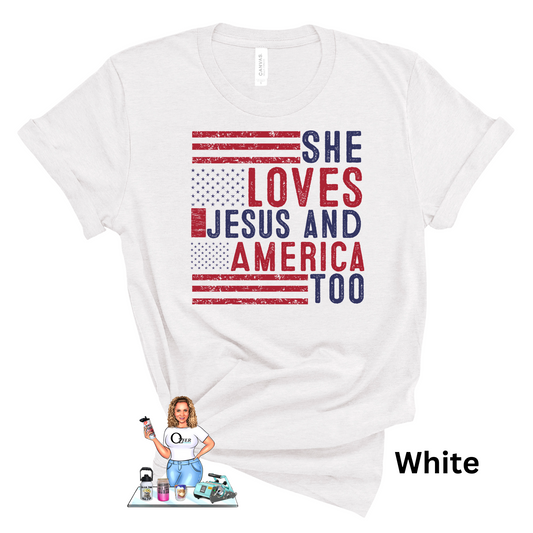 America Tees and Crews - Loves Jesus & America