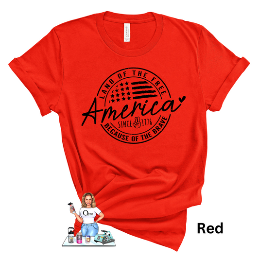 America Tees and Crews -  Black Land of The Free