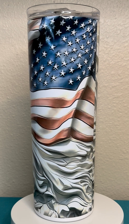Sublimation Tumbler - American 3D Flag
