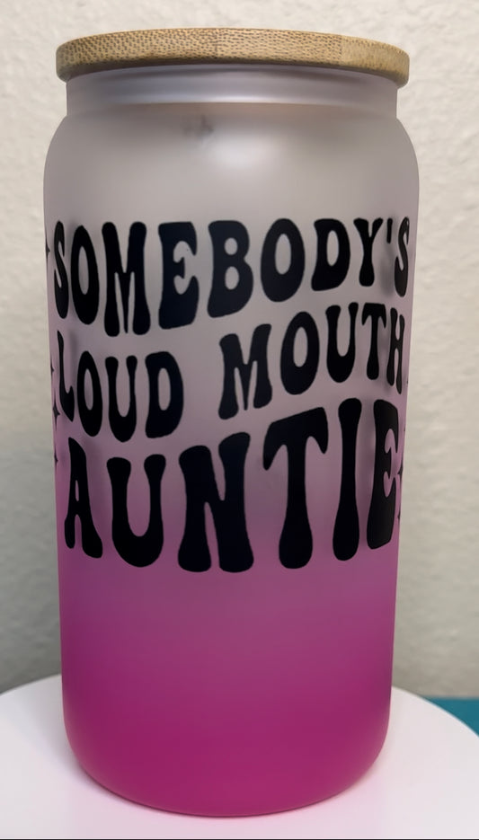 15oz Glass Sublimation Tumbler - Auntie