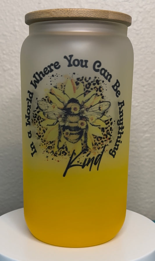 15oz Glass Sublimation Tumbler - BEE Kind