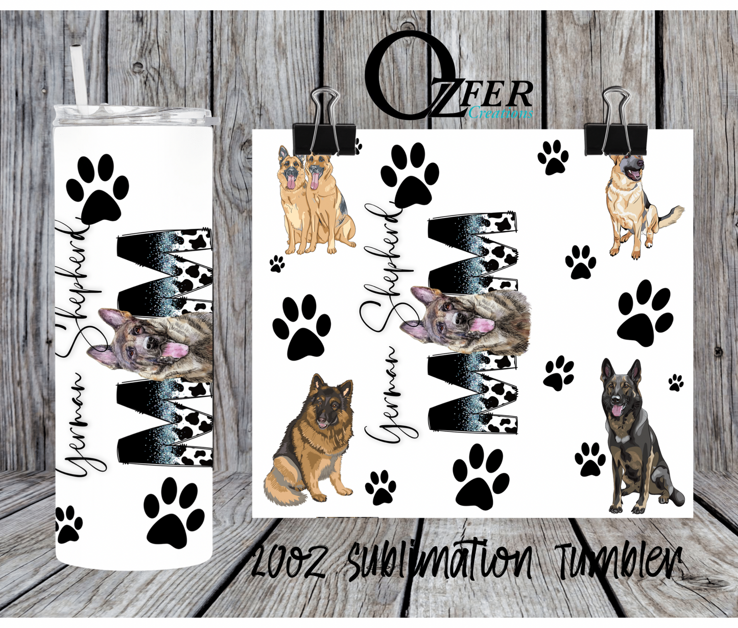 Sublimation Tumbler - German Shepard Mom