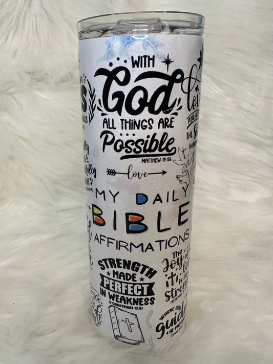 Sublimation Tumbler - Bible Affirmations