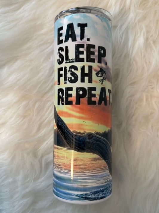 Sublimation Tumbler - Eat Sleep Fish