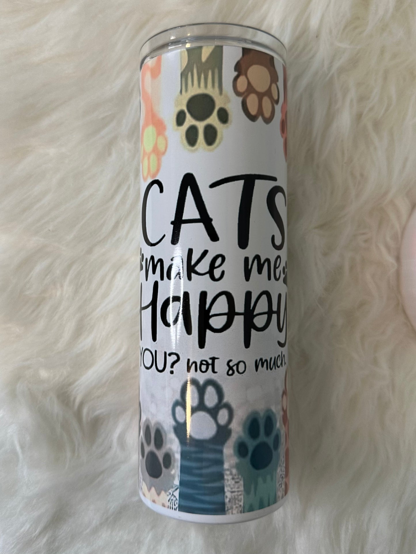 Sublimation Tumbler - Cats Make Me Happy