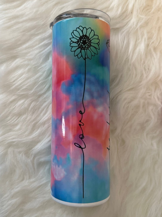 Sublimation Tumbler - Rainbow Flower