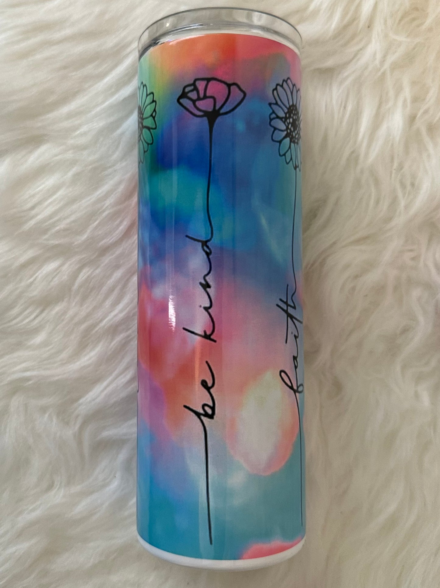 Sublimation Tumbler - Rainbow Flower