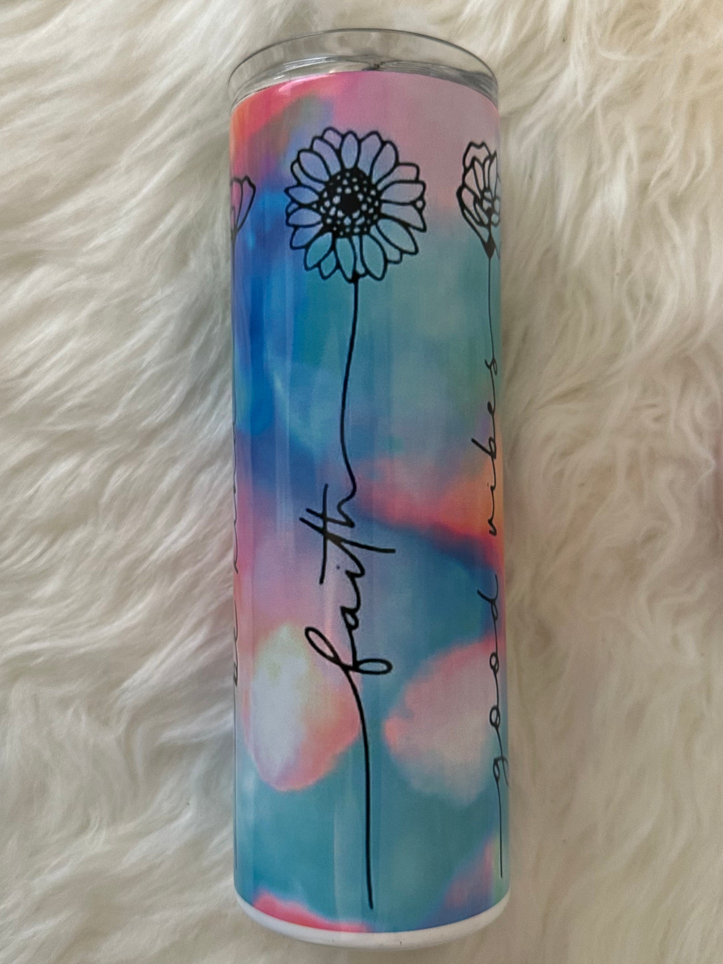 Sublimation Tumbler - Rainbow Flower