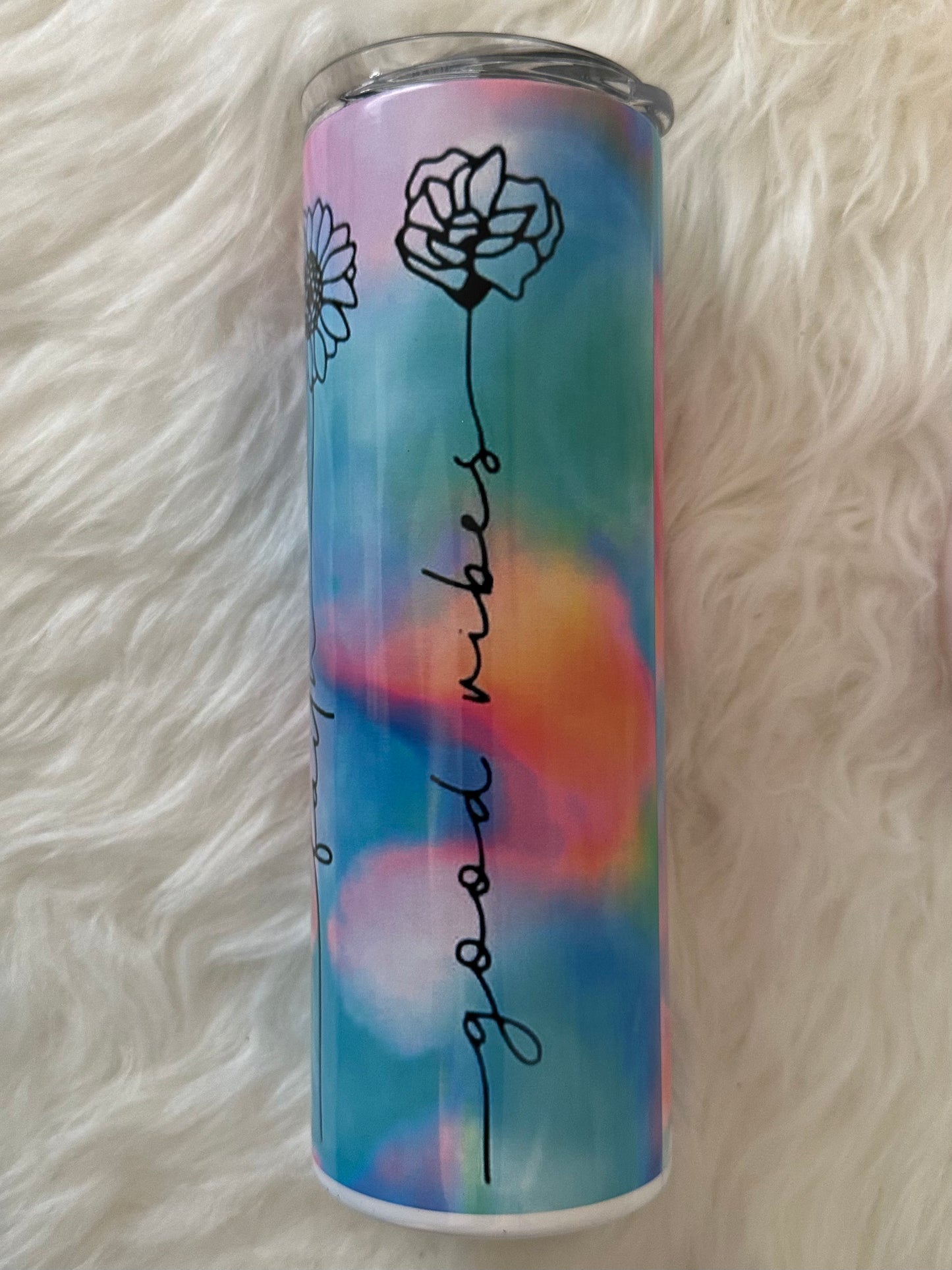 Sublimation Tumbler - Rainbow Flower