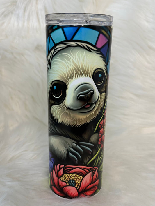 Sublimation Tumbler - Stain Glass Sloth